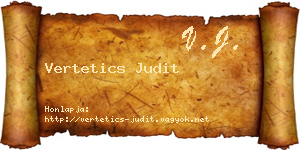 Vertetics Judit névjegykártya